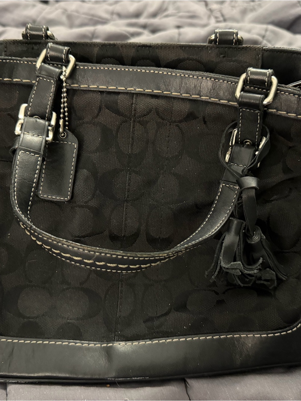 Vintage Coach Black Signature Satchel